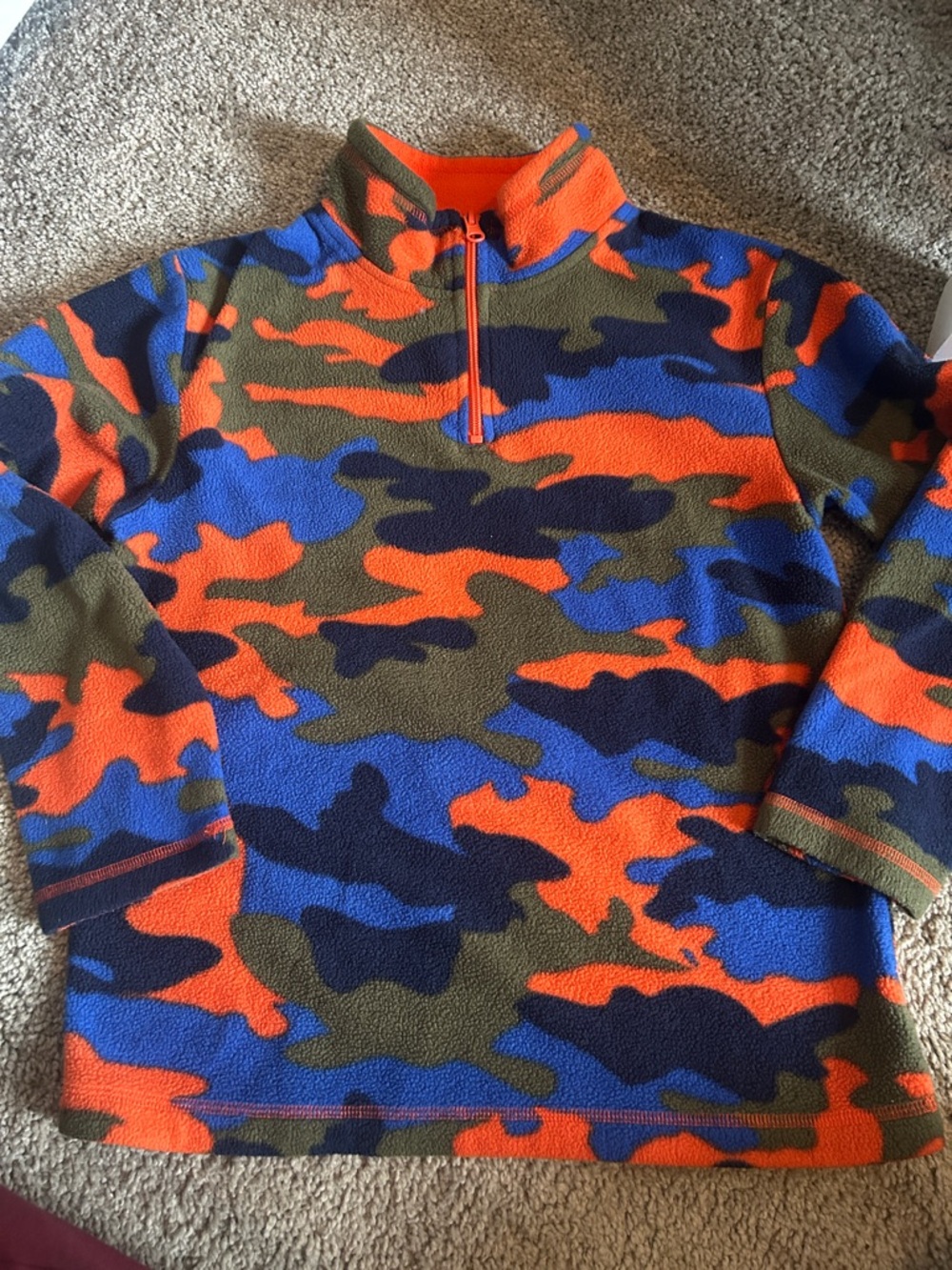 Place Orange & Blue Camo Fleece Pullover